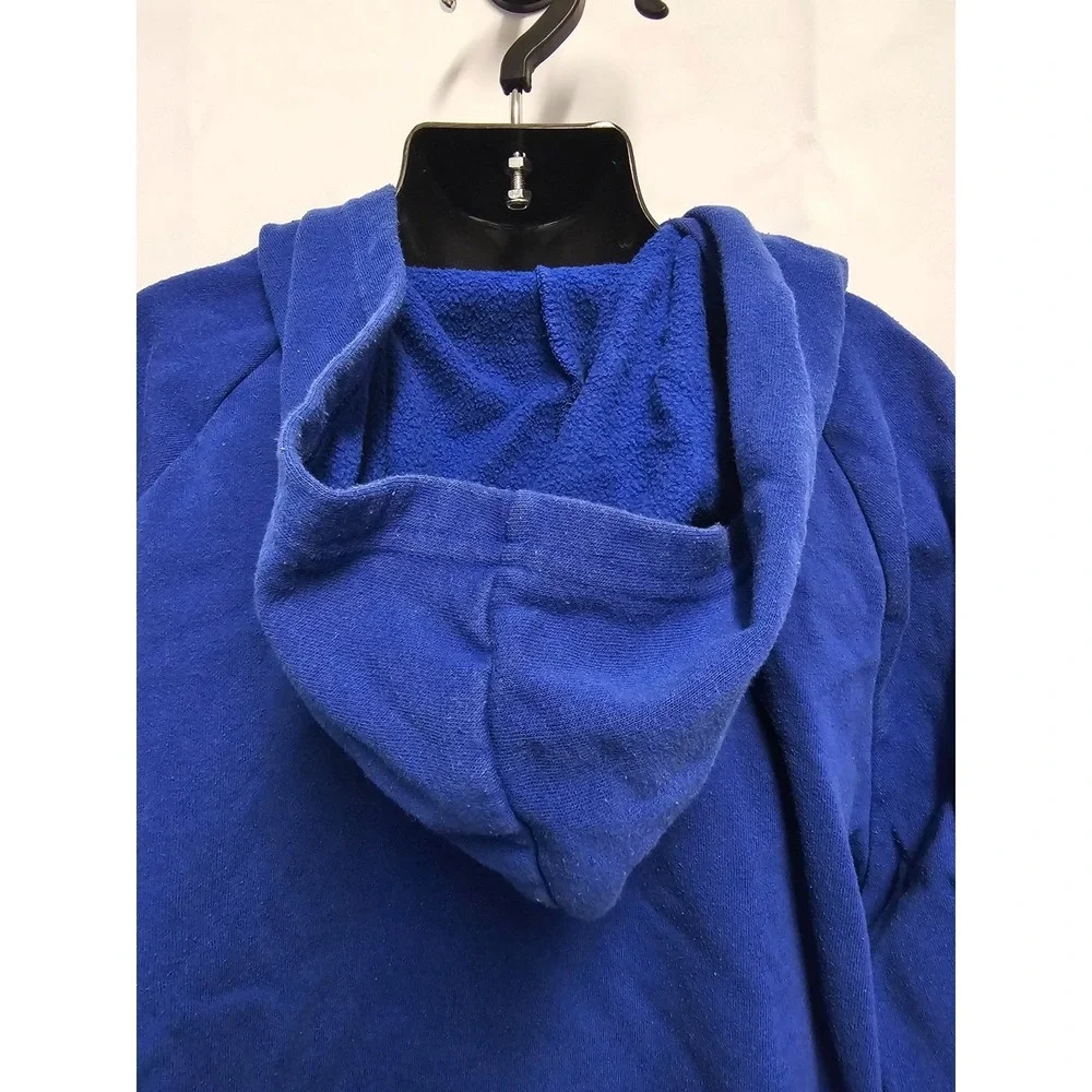 Under Armour Youth XL blue with white logo hooded sweatshirt front pocket
